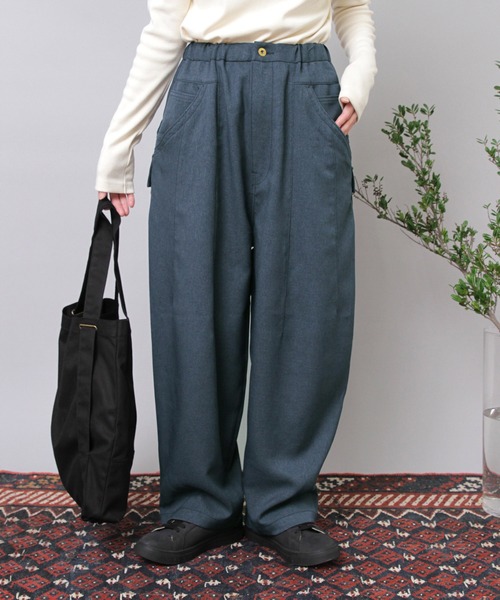 RNA(アールエヌエー)の「R4397 フレンチワークのウールライクバルーンパンツ(その他パンツ・レディース・チャコールグレー/アッシュグレー/ブルー・FREE)」の2枚目の写真