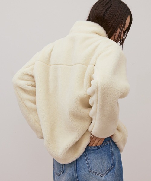 AMERICAN HOLIC（アメリカンホリック）の「スタンドベア風ボアコート（その他アウター・レディース・キャメル/アイボリー/チャコールグレー・M/L）」の8枚目の写真