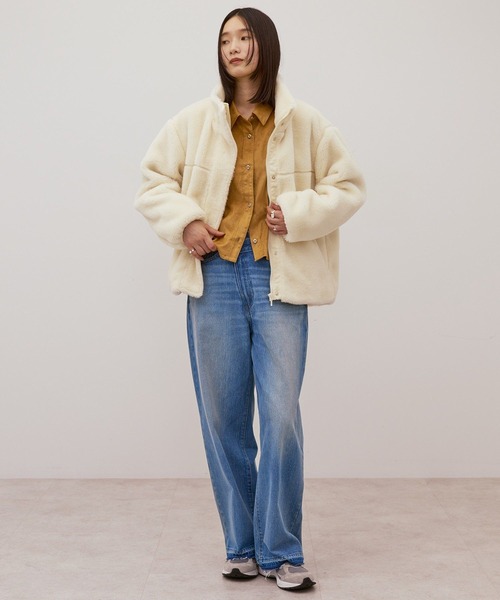 AMERICAN HOLIC（アメリカンホリック）の「スタンドベア風ボアコート（その他アウター・レディース・キャメル/アイボリー/チャコールグレー・M/L）」の9枚目の写真