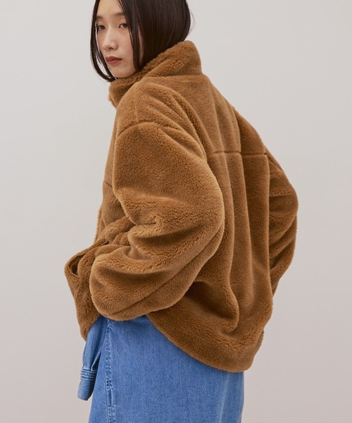 AMERICAN HOLIC（アメリカンホリック）の「スタンドベア風ボアコート（その他アウター・レディース・キャメル/アイボリー/チャコールグレー・M/L）」の12枚目の写真