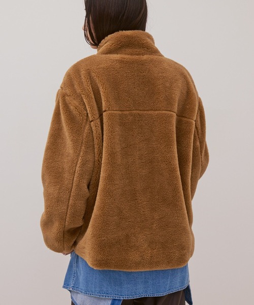 AMERICAN HOLIC（アメリカンホリック）の「スタンドベア風ボアコート（その他アウター・レディース・キャメル/アイボリー/チャコールグレー・M/L）」の13枚目の写真