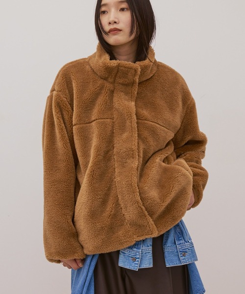 AMERICAN HOLIC（アメリカンホリック）の「スタンドベア風ボアコート（その他アウター・レディース・キャメル/アイボリー/チャコールグレー・M/L）」の14枚目の写真