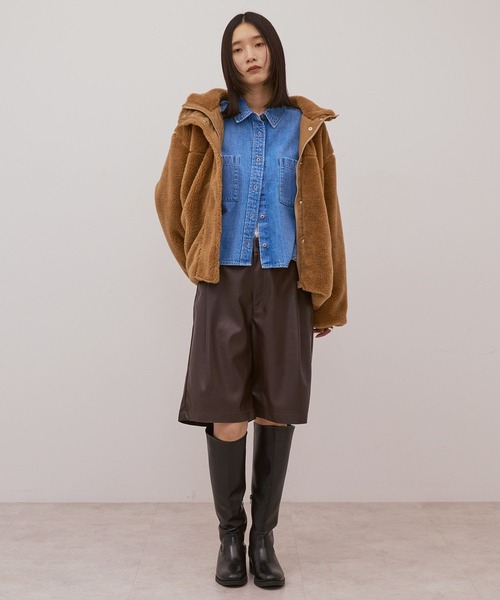 AMERICAN HOLIC（アメリカンホリック）の「スタンドベア風ボアコート（その他アウター・レディース・キャメル/アイボリー/チャコールグレー・M/L）」の15枚目の写真