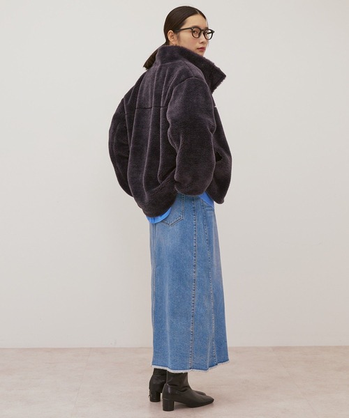 AMERICAN HOLIC（アメリカンホリック）の「スタンドベア風ボアコート（その他アウター・レディース・キャメル/アイボリー/チャコールグレー・M/L）」の21枚目の写真