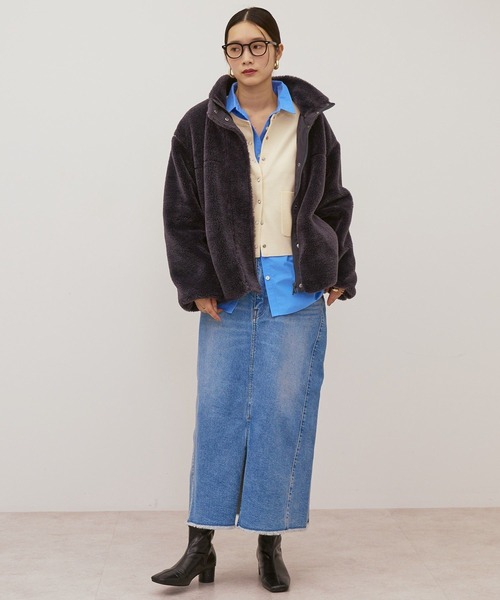 AMERICAN HOLIC（アメリカンホリック）の「スタンドベア風ボアコート（その他アウター・レディース・キャメル/アイボリー/チャコールグレー・M/L）」の22枚目の写真