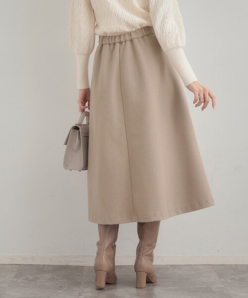 couture brooch（クチュールブローチ）の「【通勤/金ボタン】フェイクウール ポンチスカート（スカート・レディース・アイボリー/ネイビー/ベージュ・36/38/40/42）」の22枚目の写真