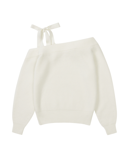ILLIGO(イリゴ)の「ブルームボウオフショルダー ニット アイボリー(ニット/セーター・レディース・その他・SMALL/MEDIUM)」の5枚目の写真