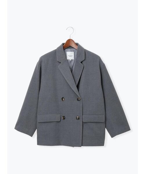 Te chichi TERRASSE（テチチテラス）の「Wブレストジャケット（ノーカラージャケット・レディース・チャコールグレー/グレー/ブラウン・F）」の15枚目の写真