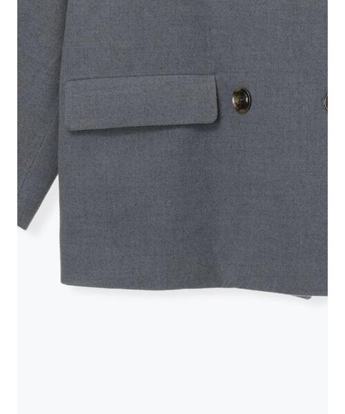 Te chichi TERRASSE（テチチテラス）の「Wブレストジャケット（ノーカラージャケット・レディース・チャコールグレー/グレー/ブラウン・F）」の19枚目の写真