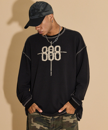 HOODHOOD | 888ワッフルロングスリーブTシャツブラック(Tシャツ/カットソー)