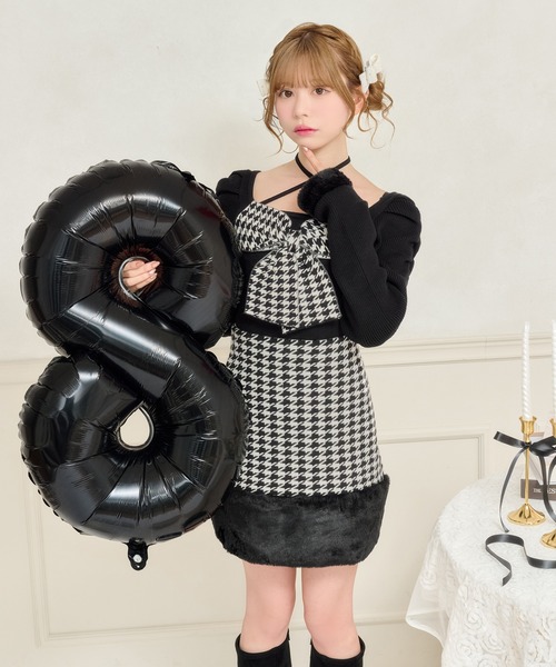 8周年記念アイテム】クロス紐付きフロントリボンニット【ZOZOTOWN限定