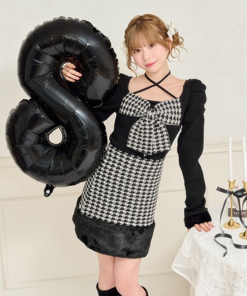 8周年記念アイテム】クロス紐付きフロントリボンニット【ZOZOTOWN限定