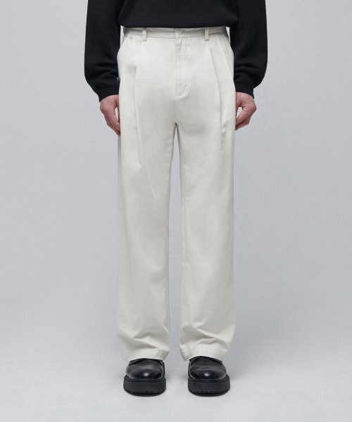 MUSINSA STANDARD（ムシンサスタンダード）の「ツーピンタックワイドチノパンツ [クリーム]（その他パンツ・メンズ・その他・29/30/31/33/26/27/28/40/38/42/36/34/32）」の2枚目の写真