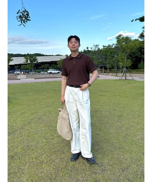 MUSINSA STANDARD（ムシンサスタンダード）の「ツーピンタックワイドチノパンツ [クリーム]（その他パンツ・メンズ・その他・29/30/31/33/26/27/28/40/38/42/36/34/32）」の15枚目の写真