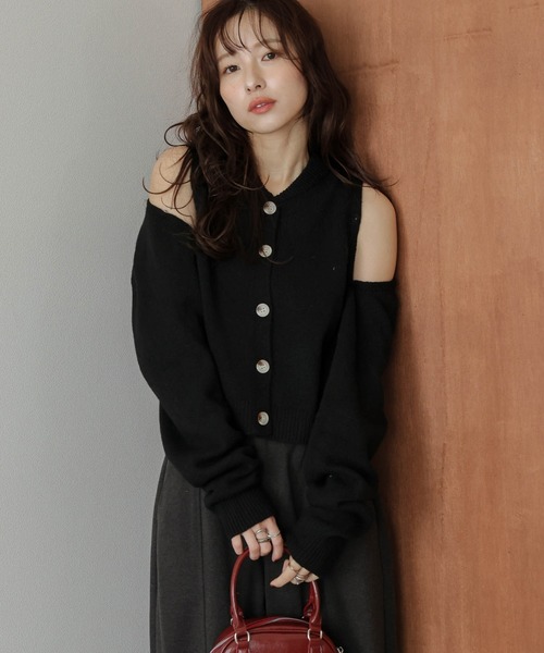 AMELY(エミリー)の「マルチウェイニットアンサンブル(アンサンブル・レディース・ダークブラウン/ベージュ/ブラック/グレー・フリー)」の2枚目の写真
