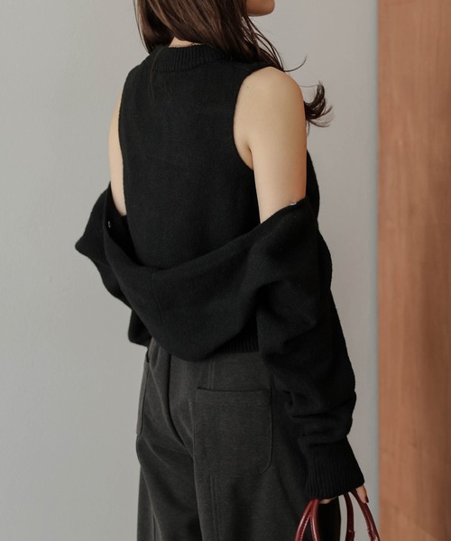 AMELY(エミリー)の「マルチウェイニットアンサンブル(アンサンブル・レディース・ダークブラウン/ベージュ/ブラック/グレー・フリー)」の9枚目の写真