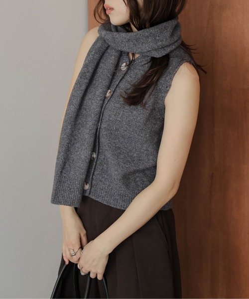 AMELY(エミリー)の「マルチウェイニットアンサンブル(アンサンブル・レディース・ダークブラウン/ベージュ/ブラック/グレー・フリー)」の16枚目の写真