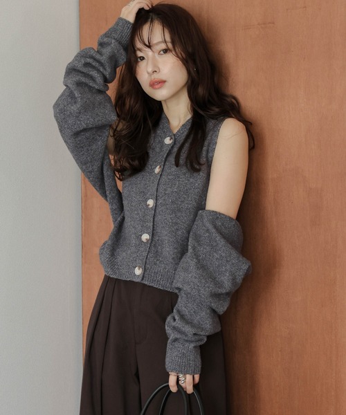AMELY(エミリー)の「マルチウェイニットアンサンブル(アンサンブル・レディース・ダークブラウン/ベージュ/ブラック/グレー・フリー)」の12枚目の写真