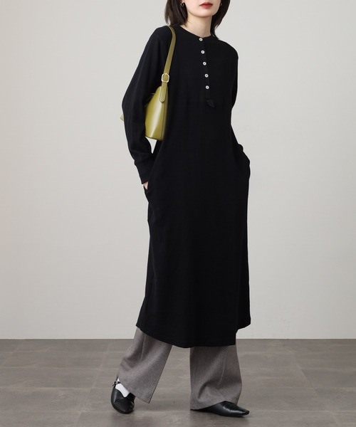 OMNES(オムネス)の「ハニカムストレッチワッフル切り替えヘンリーワンピース(ワンピース・レディース・ラベンダー/ライトグレー/ブルーグレー/ブラック/アイボリー・M)」の16枚目の写真
