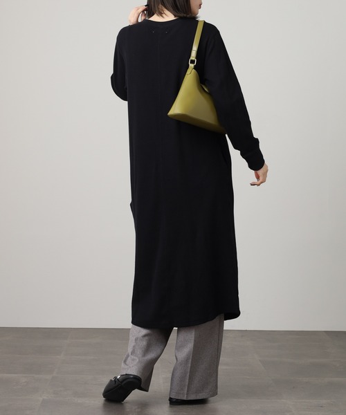 OMNES(オムネス)の「ハニカムストレッチワッフル切り替えヘンリーワンピース(ワンピース・レディース・ラベンダー/ライトグレー/ブルーグレー/ブラック/アイボリー・M)」の19枚目の写真