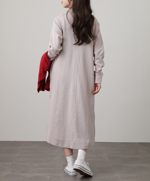 OMNES(オムネス)の「ハニカムストレッチワッフル切り替えヘンリーワンピース(ワンピース・レディース・ラベンダー/ライトグレー/ブルーグレー/ブラック/アイボリー・M)」の11枚目の写真