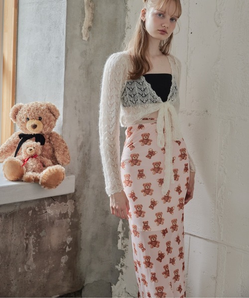 etre loin（エトルワン）の「Teddy bear tulle skirt（スカート・レディース・アイボリー/ピンク/モカ・M）」の16枚目の写真