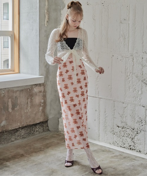 etre loin（エトルワン）の「Teddy bear tulle skirt（スカート・レディース・アイボリー/ピンク/モカ・M）」の11枚目の写真