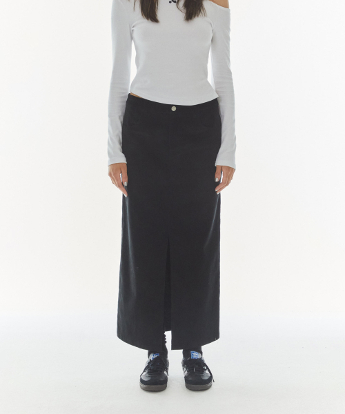 Rest&Recreation(レストアンドレクリエーション)の「CORDUROY MAXI SKIRT - BLACK(スカート・レディース・その他・SMALL/MEDIUM)」の2枚目の写真