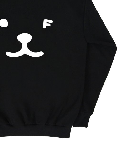 GRAVER（グレーバー）の「[ユニセックス]パピーフェイスバックスマイルフードパーカー_ブラック/ホワイトロゴ（パーカー・レディース・ブラック・SMALL/MEDIUM/LARGE）」の4枚目の写真