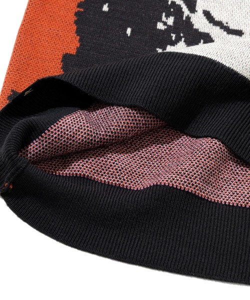 go slow caravan（ゴースローキャラバン）の「笑う柴犬 IMPACT ジャガードニットセーター（ニット/セーター・メンズ・グレー/オレンジ・SMALL/MEDIUM/LARGE/X-LARGE）」の9枚目の写真