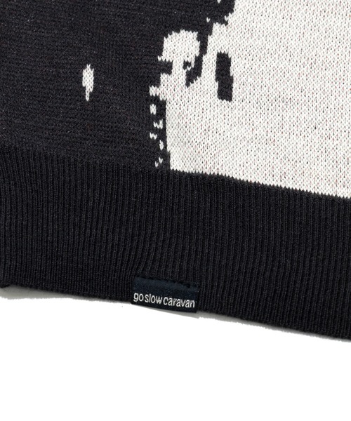 go slow caravan（ゴースローキャラバン）の「笑う柴犬 IMPACT ジャガードニットセーター（ニット/セーター・メンズ・グレー/オレンジ・SMALL/MEDIUM/LARGE/X-LARGE）」の8枚目の写真