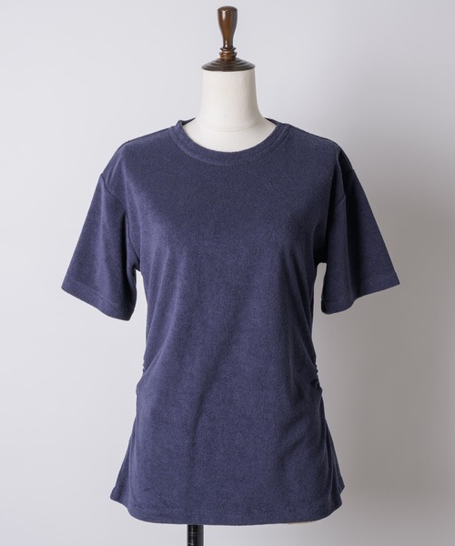 yae（ヤエ）の「Waist tuck pile T-shirt / ウエストタックパイルティーシャツ（Tシャツ/カットソー・レディース・レッド/ベビーピンク/ネイビー・FREE）」の11枚目の写真