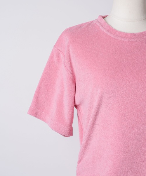 yae（ヤエ）の「Waist tuck pile T-shirt / ウエストタックパイルティーシャツ（Tシャツ/カットソー・レディース・レッド/ベビーピンク/ネイビー・FREE）」の5枚目の写真