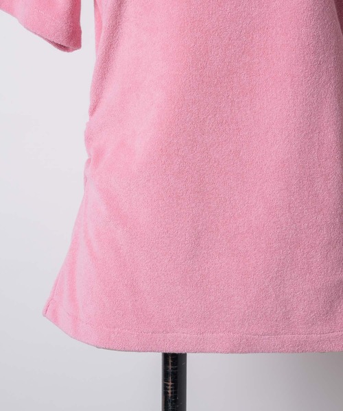 yae（ヤエ）の「Waist tuck pile T-shirt / ウエストタックパイルティーシャツ（Tシャツ/カットソー・レディース・レッド/ベビーピンク/ネイビー・FREE）」の6枚目の写真