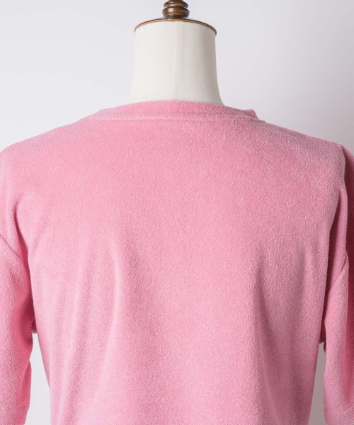 yae（ヤエ）の「Waist tuck pile T-shirt / ウエストタックパイルティーシャツ（Tシャツ/カットソー・レディース・レッド/ベビーピンク/ネイビー・FREE）」の8枚目の写真