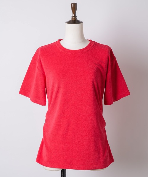 yae（ヤエ）の「Waist tuck pile T-shirt / ウエストタックパイルティーシャツ（Tシャツ/カットソー・レディース・レッド/ベビーピンク/ネイビー・FREE）」の12枚目の写真