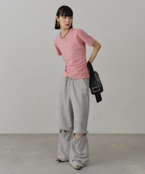 yae(ヤエ)の「Waist tuck pile T-shirt / ウエストタックパイルティーシャツ(Tシャツ/カットソー・レディース・レッド/ベビーピンク/ネイビー・FREE)」の22枚目の写真