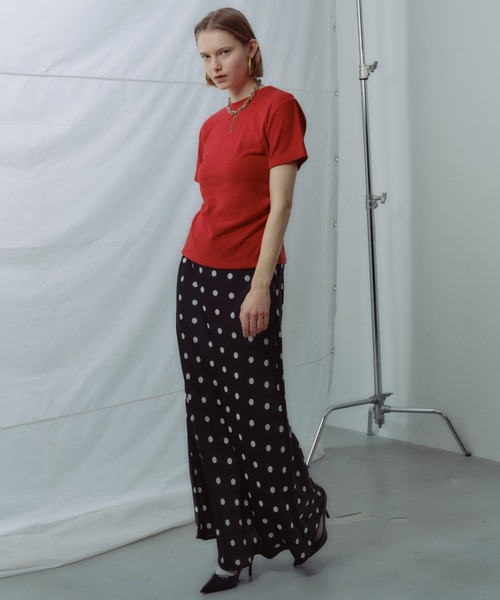 yae（ヤエ）の「Waist tuck pile T-shirt / ウエストタックパイルティーシャツ（Tシャツ/カットソー・レディース・レッド/ベビーピンク/ネイビー・FREE）」の20枚目の写真