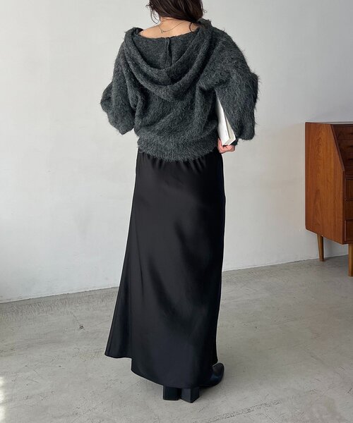 CAPRICIEUX LE'MAGE(カプリシューレマージュ)の「シャギーニットフーディ(ニット/セーター・レディース・チャコールグレー/ホワイト系その他/ブラウン・FREE)」の18枚目の写真