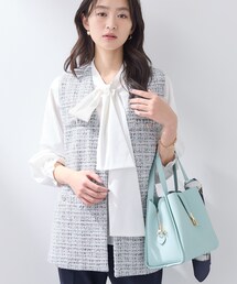 INDIVI（インディヴィ）の「【2点セット／洗える／セレモニー】ツイードジレ＆ボウタイブラウス（その他トップス）」