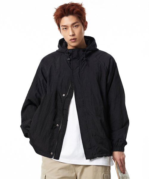 ARTISTWEAR（アーティストウェア）の「[ATW] ベーシックフードパーカー（ナイロンジャケット・レディース・ブラック・XX-LARGE/LARGE/MEDIUM/X-LARGE）」の5枚目の写真