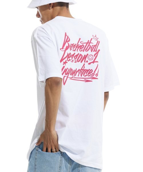 CREAM SODA LAB(クリームソーダラボ)の「バスケットボールレッスン.1 半袖Tシャツ ホワイト ピンク(Tシャツ/カットソー・レディース・その他・LARGE/MEDIUM/X-LARGE/XX-LARGE)」の6枚目の写真