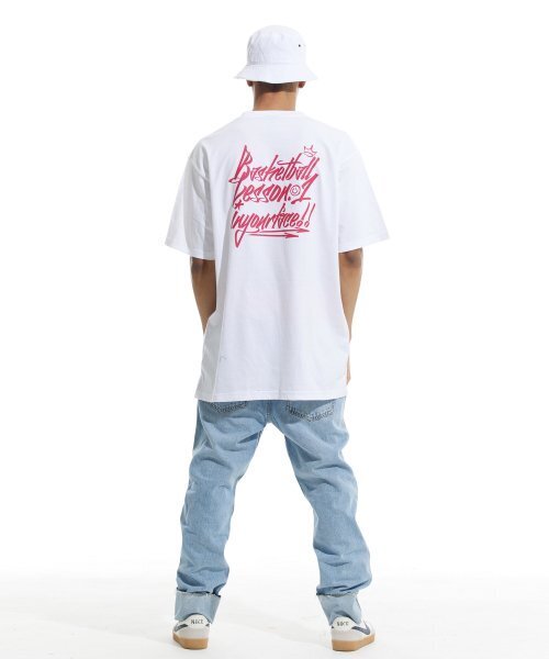CREAM SODA LAB(クリームソーダラボ)の「バスケットボールレッスン.1 半袖Tシャツ ホワイト ピンク(Tシャツ/カットソー・レディース・その他・LARGE/MEDIUM/X-LARGE/XX-LARGE)」の8枚目の写真