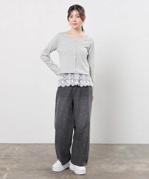 Honeys（ハニーズ）の「ラインストーン付パンツ（デニムパンツ・レディース・ブルー系その他/グレー・L/LL/M/S/SS）」の10枚目の写真