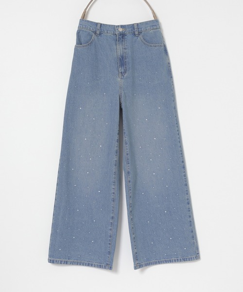 Honeys（ハニーズ）の「ラインストーン付パンツ（デニムパンツ・レディース・ブルー系その他/グレー・L/LL/M/S/SS）」の12枚目の写真