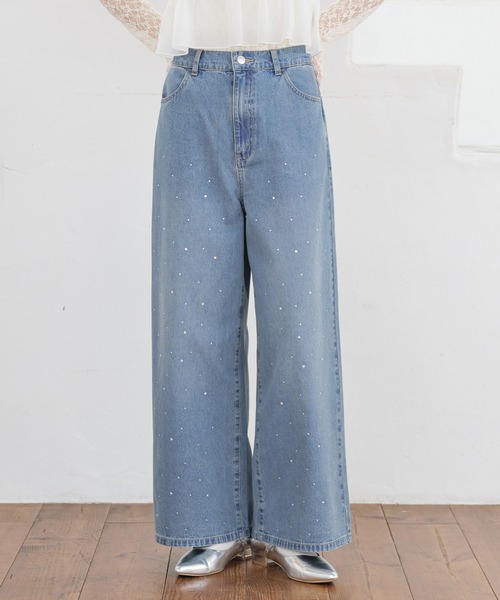 Honeys（ハニーズ）の「ラインストーン付パンツ（デニムパンツ・レディース・ブルー系その他/グレー・L/LL/M/S/SS）」の16枚目の写真