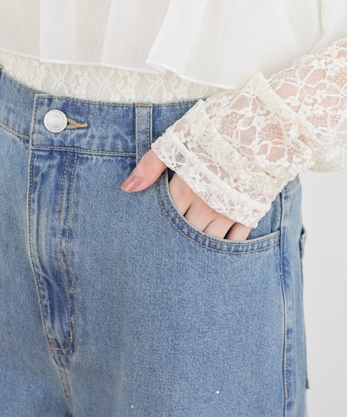 Honeys（ハニーズ）の「ラインストーン付パンツ（デニムパンツ・レディース・ブルー系その他/グレー・L/LL/M/S/SS）」の20枚目の写真