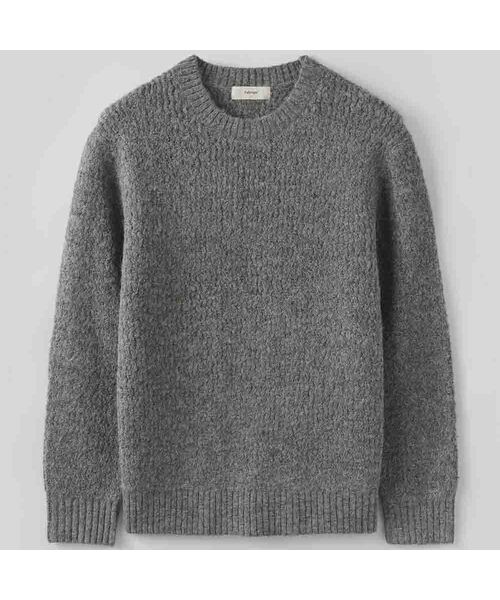 FABREGAT(ファブレガ)の「フリズルウールラウンドニット (5COLOR)(ニット/セーター・メンズ・イエロー/ダークグレー/ピンク/カーキブラウン/ブルー・2/3)」の2枚目の写真