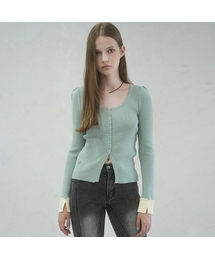 Vivacious（ビバシャス）の「Andy Square-neck Button Cardigan - 5COL（カーディガン/ボレロ）」