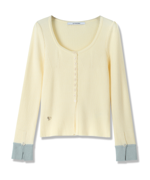 Vivacious(ビバシャス)の「Andy Square-neck Button Cardigan - 5COL(カーディガン/ボレロ・レディース・ブラック/グレー/ピンク/アイボリー/ミント・FREE)」の13枚目の写真